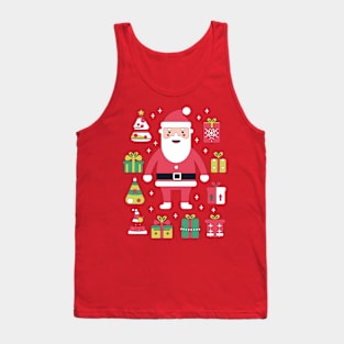 Pop Art Santa: A Colorful and Cheerful Christmas Illustration Tank Top